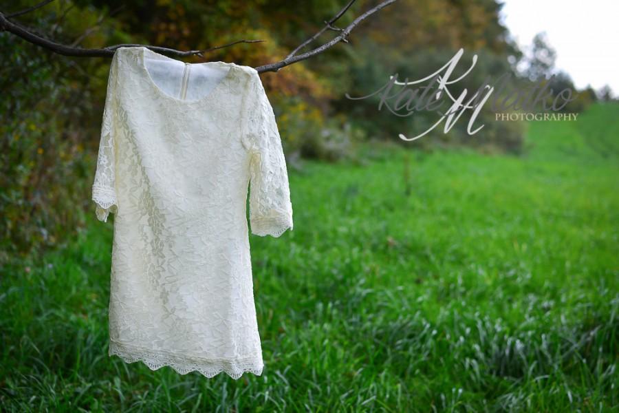 Hochzeit - Arabella - flower girl dress, ivory lace dress, white ivory dress, baptism dress, girl dress, baby dress, toddler dress