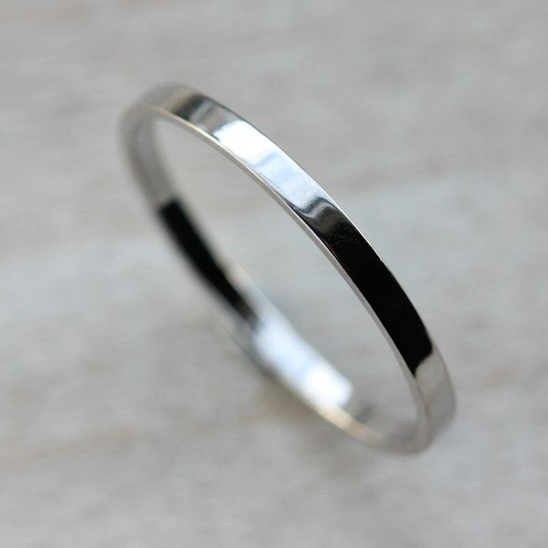 زفاف - 1.5x.75mm Flat Band - Delicate and Slim - Eco-friendly, ethical wedding ring - Conflict Free Recycled Ring -  Handmade stackable ring