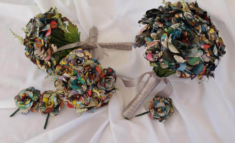 زفاف - Comic Book Wedding Party Floral Set