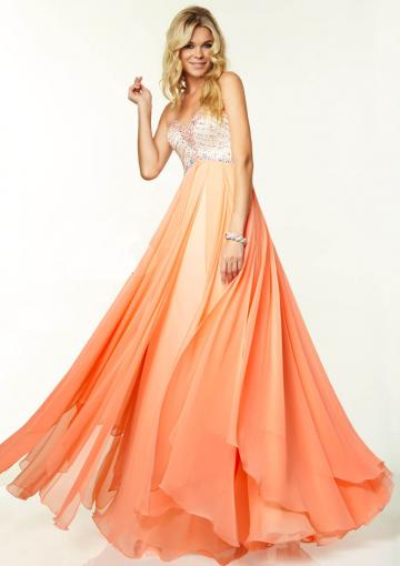 Wedding - Orange Lilac Beading Chiffon Sweetheart Sleeveless Floor Length