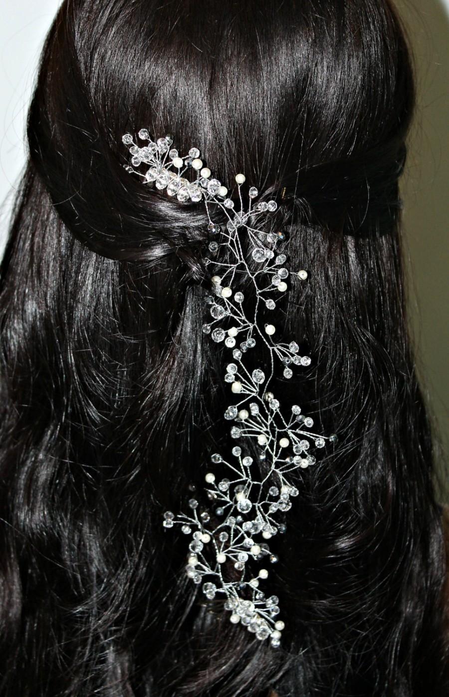 Hochzeit - FREE SHIPPING! Crystals Bridal Wedding Headband Bridal Headpiece Hairpiece Bridal Hair Vine Bridal Wreath Bridal Tiara Diadem