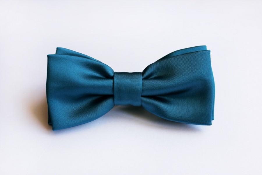 Mariage - Bow tie for men's petrol blue, teal bow tie, blue navy wedding, bow ties dark teal,red, for ceremony, elegant groom, bow ties for wedding
