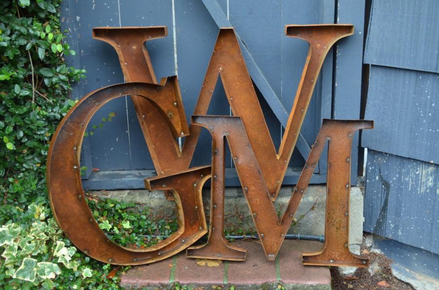 Wedding - 18" Rustic Metal Letters and Numbers