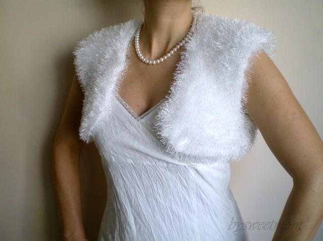 Wedding - White Wedding Bolero Jacket, Bridal Shrug Wrap, Wedding Clothing