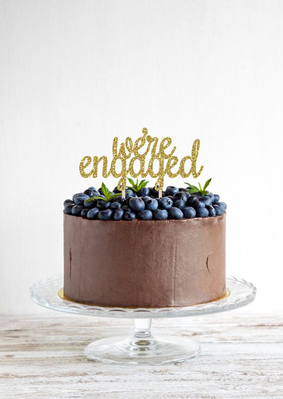 Свадьба - Engagement Cake Topper - Glitter Cake Topper - We're Engaged Card Stock Cake Topper - Engagement Party - Engagement Photo Prop - Cake Decor