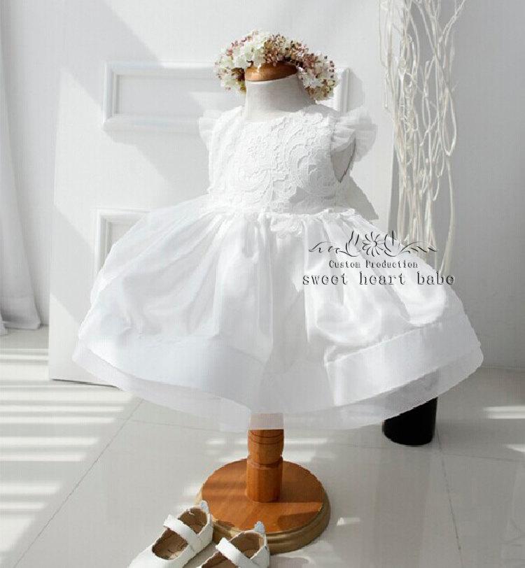 Wedding - lace Bodice Dress, Junior Bridesmaid dress,birtnday party dress , Baby Dress - tulle Flower girl Dress-new flower girl dress