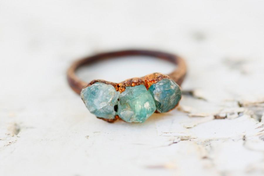 Wedding - Raw Aquamarine Ring: aquamarine engagement ring, alternative engagement ring, aquamarine jewelry, raw crystal engagement ring, promise ring