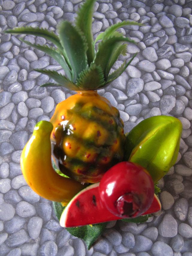 زفاف - Tropical fruits hair Cluster Clip - Carmen Miranda Style - Burlesque - retro -