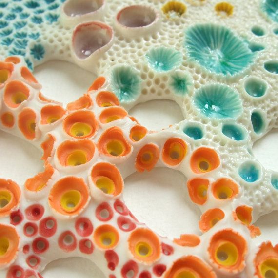 Свадьба - Porcelain Wall Sculpture - Coral Reef