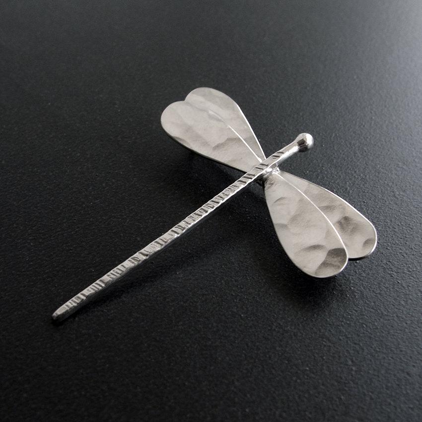 Wedding - Dragonfly pin, minimal brooch, insect brooch, dragonfly brooch, dragonfly broach, gift for women, statement brooch, sterling silver broach