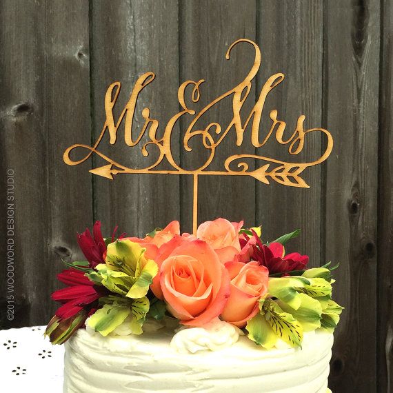 Mariage - Mr & Mrs Arrow Cake Topper, Rustic Wedding Arrow Cake Topper, Mr And Mrs Wedding Cake Topper, Wedding Decor, Wedding Reception
