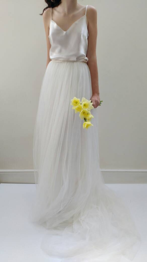Hochzeit - Wedding Dress Separates - Silk Tulle Wedding Gown Skirt