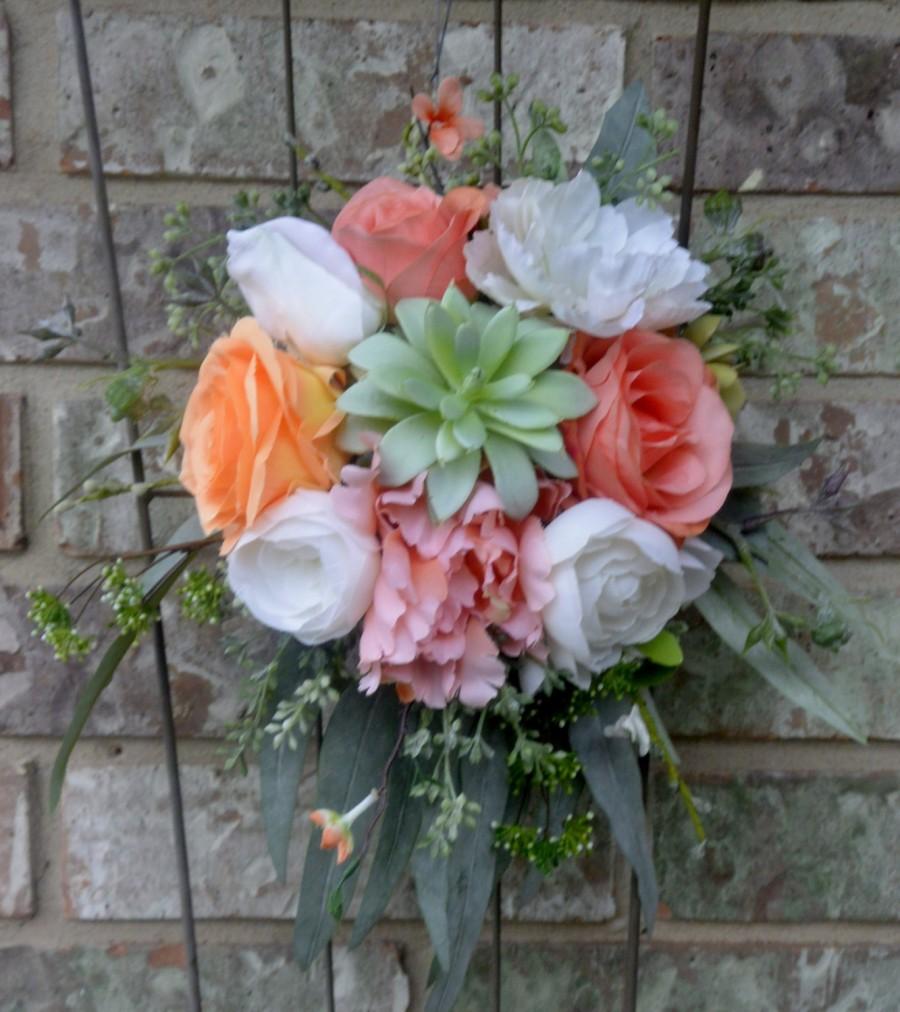 Hochzeit - Dreamsicle Cascading Bouquet