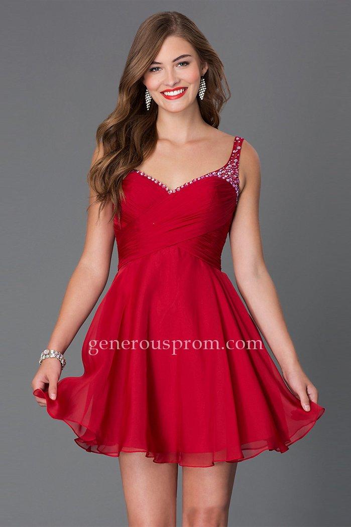 Hochzeit - V-cut Alyce Paris 4414 Red Chiffon Prom Dresses - $150.00 : Prom Dresses 