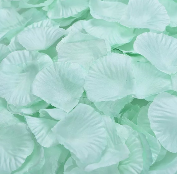 Mariage - A set of 300pcs of Mint Petals Artificial Flower Petals For Wedding Party Decor Coral Wedding Table Decorations Centerpieces