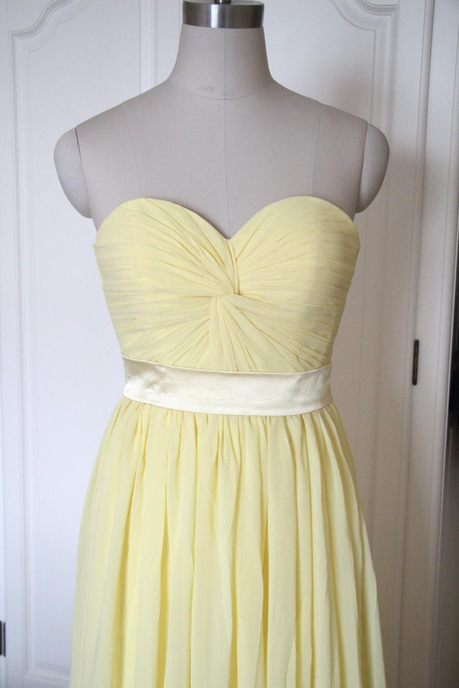 Mariage - Golden Bridesmaid Dress Short/Floor-length Sweetheart Chiffon Bridesmaid Dress - Custom Dress