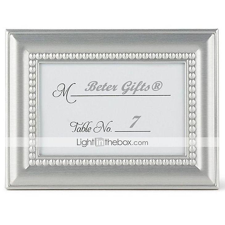 Mariage - Beter Gifts® Recipient Gifts - 4 x 3 inch, Silver Mini Photo Holder Favor / Escort Place Card Holder Party Décor