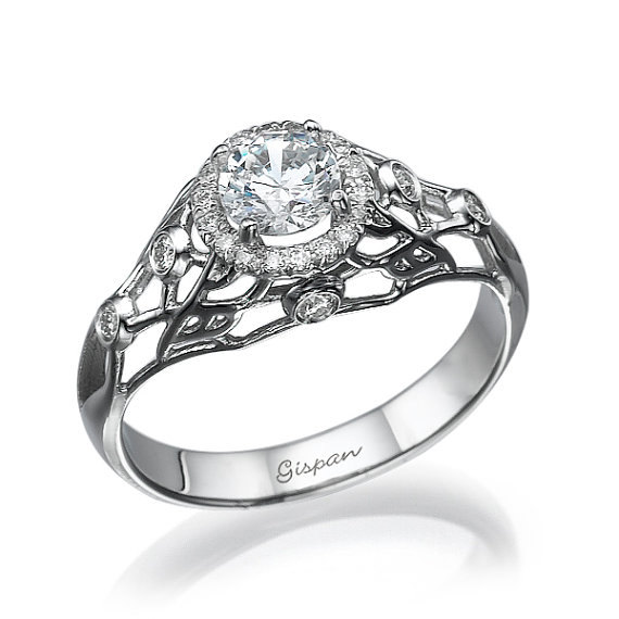Wedding - Moissanite Engagement Ring  Antique engagement Ring Moissanite Ring Moissanite Jewelry filigree ring forever brillant diamond alternative