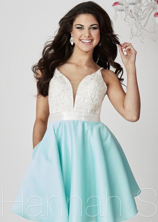 Hochzeit - Hot Trend Plunging V Neck Satin Beaded Lace Ivory Aqua Homecoming Dress