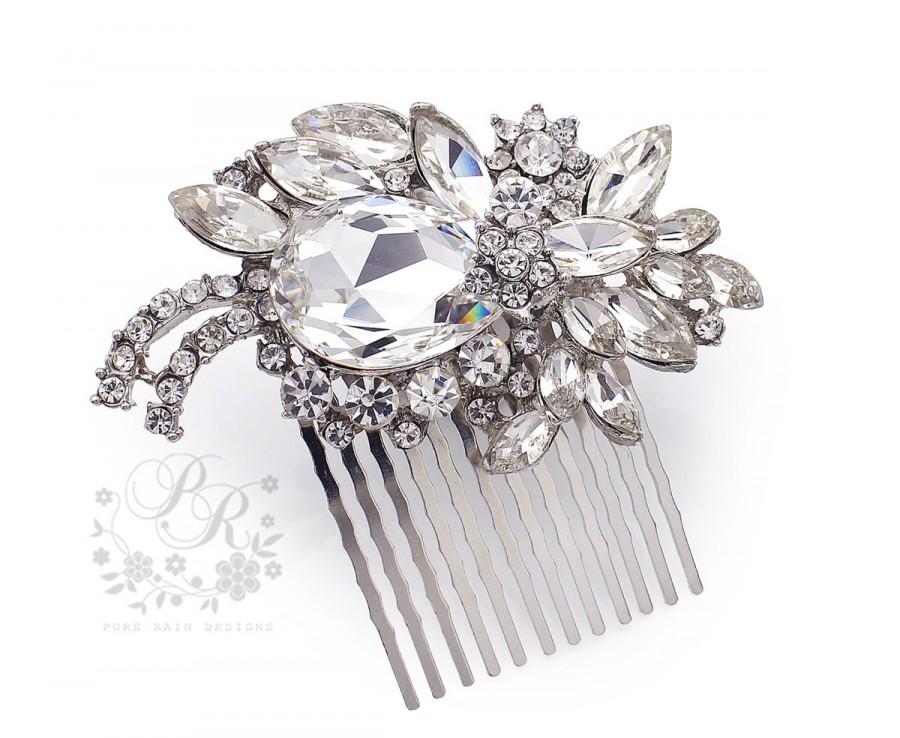 Свадьба - Wedding Hair Comb Swarovski Crystal Rhinestone Hair Comb Bridal Hair Comb Wedding Jewelry Hair Accessory Bridal Jewelry Bridesmaid Gift Mar