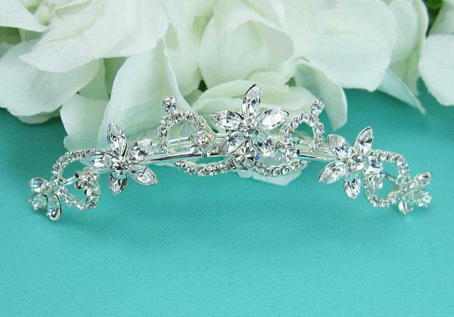 Свадьба - Rhinestone Crystal flower girl headpiece, wedding tiara, wedding headpiece, rhinestone tiara, rhinestone, crystal bridal accessories