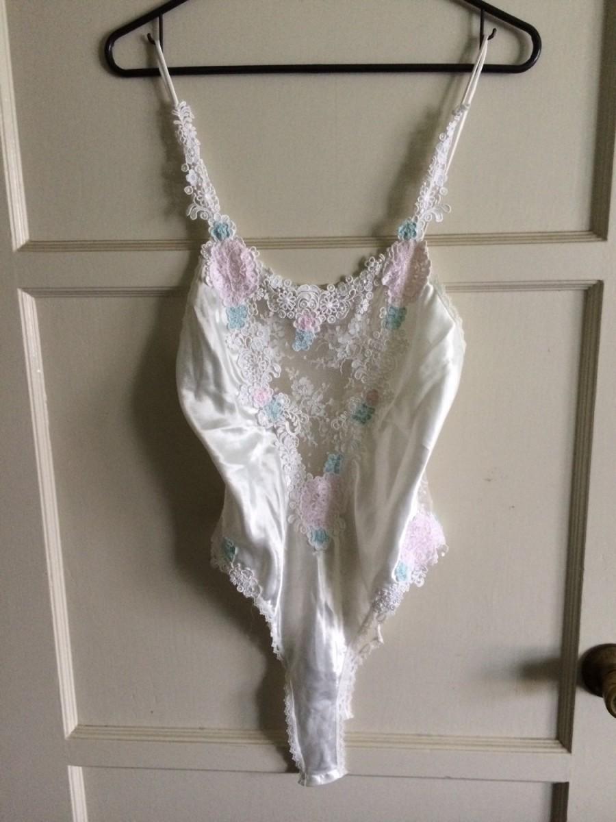 Wedding - Vintage Victoria Secret Lace with flowers Nighty