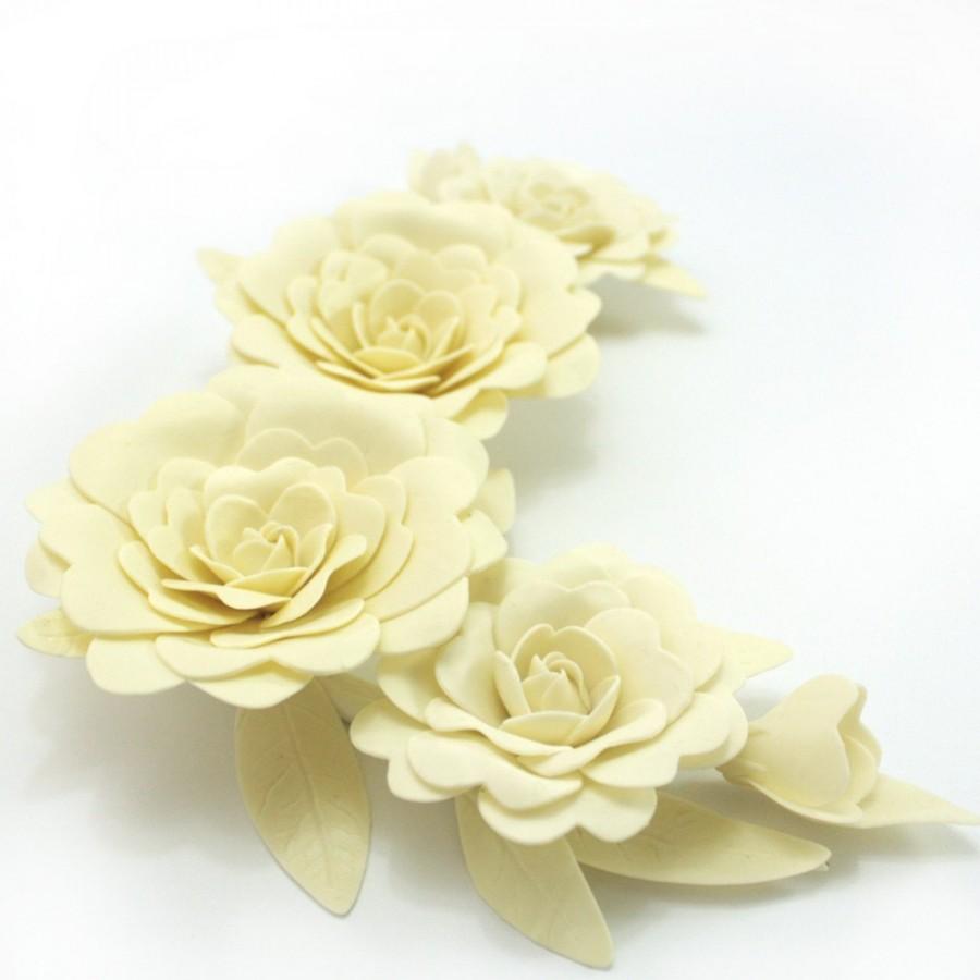 Свадьба - Handmade Polymer Clay Flowers Supplies for Elegant Wedding