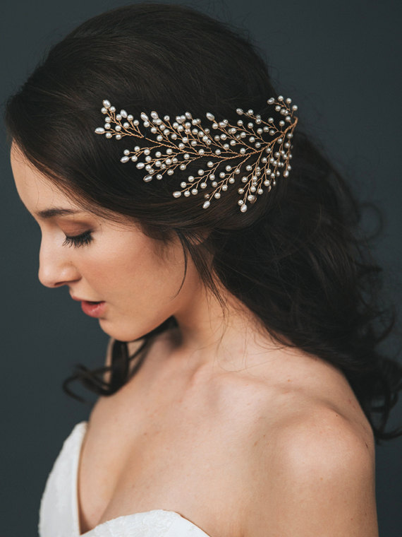 Hochzeit - Gold Bridal Headpiece 