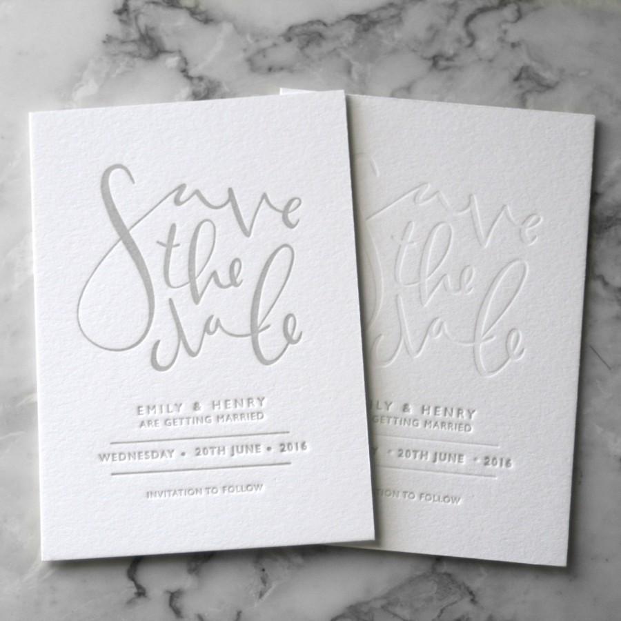 Mariage - Letterpress Save the Date Invites (50 Pieces)