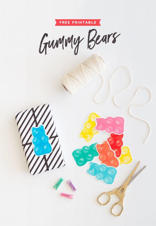 Mariage - Free Printable Gummy Bears (Oh Happy Day!)