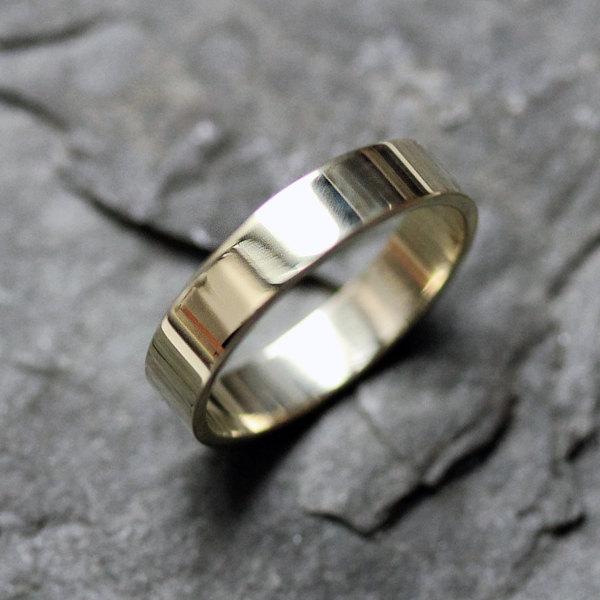 Свадьба - Green gold wedding ring, green gold ring, 14k recycled gold, green gold wedding band, mens wedding ring, unisex, eco friendly, custom made