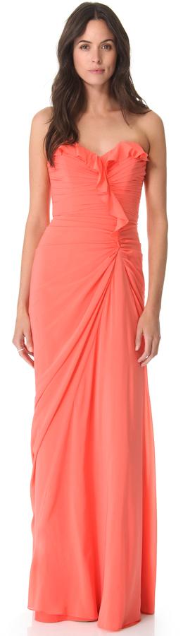 Свадьба - Badgley Mischka Collection Ruffle Strapless Gown