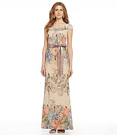 Mariage - Adrianna Papell Floral Jacquard Mermaid Gown
