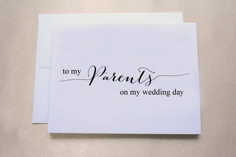 Wedding - To my Parents on my Wedding Day Card / Wedding Day Card / Shimmer Cardstock