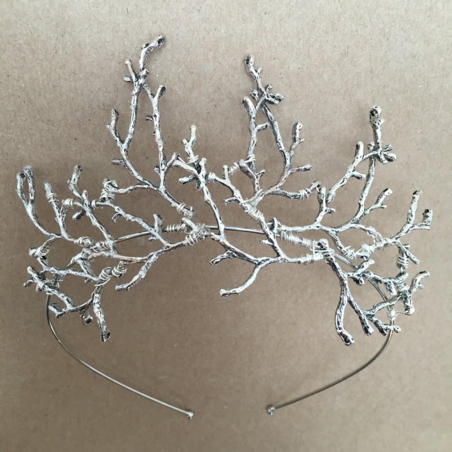 Hochzeit - The TWIGGY Crown - Branch Twig Antler Woodland Ethereal Natural Crown.