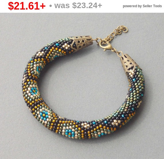 زفاف - SALE Turtle sea beach bracelet animal geometric rhombus pattern Brown beaded rope jewelry gift for women colour gift idea her girlfriend ...