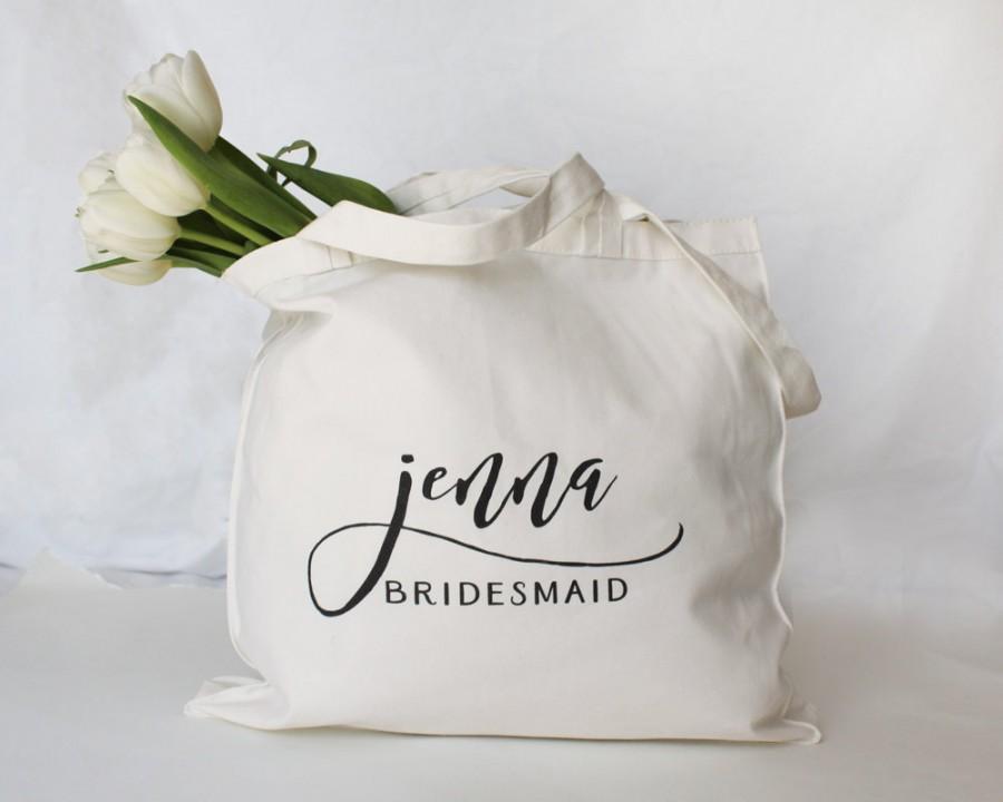 Mariage - Personalized Bridesmaid Tote, Personalized Bridesmaid Bag, Personalized Maid of Honor Bag, Custom Tote Bag, Personalized Wedding Party Bag