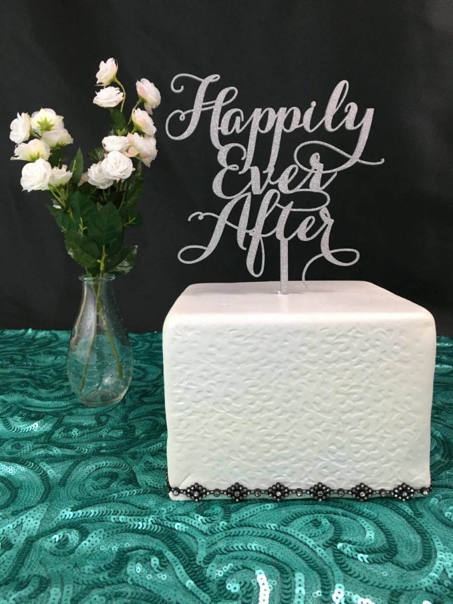 Свадьба - Silver Cake Topper, Happily Ever After Cake Topper, Wedding Cake Topper, Engagement Cake Topper, Bridal Shower Cake Topper
