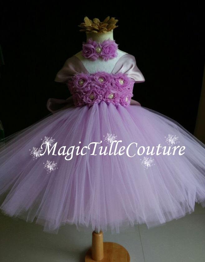 Hochzeit - Lavender Lilac light purple flower girl tutu dress toddler dress birthday dress easter dress tulle dress 1t2t3t4t5t6t7t8t9t10t