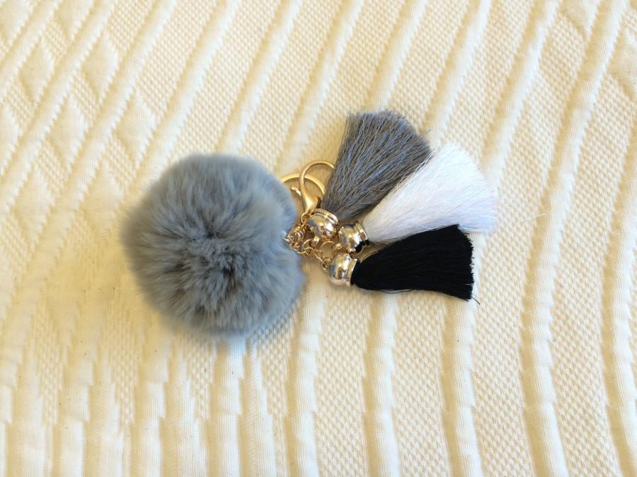 زفاف - Fashion Fluffy Rabbit Fur Pom Pom, Fur Pom Ball Bag Charms, Pom Pom Ball Keychain, Pom Pom