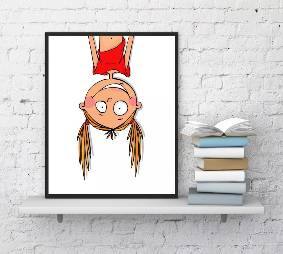 Mariage - Nursery wall decor, Funny girl print, Funny prints, Minimalist art, Kids room decor, Illustration art, Girl painting, InstantDownloadArt1