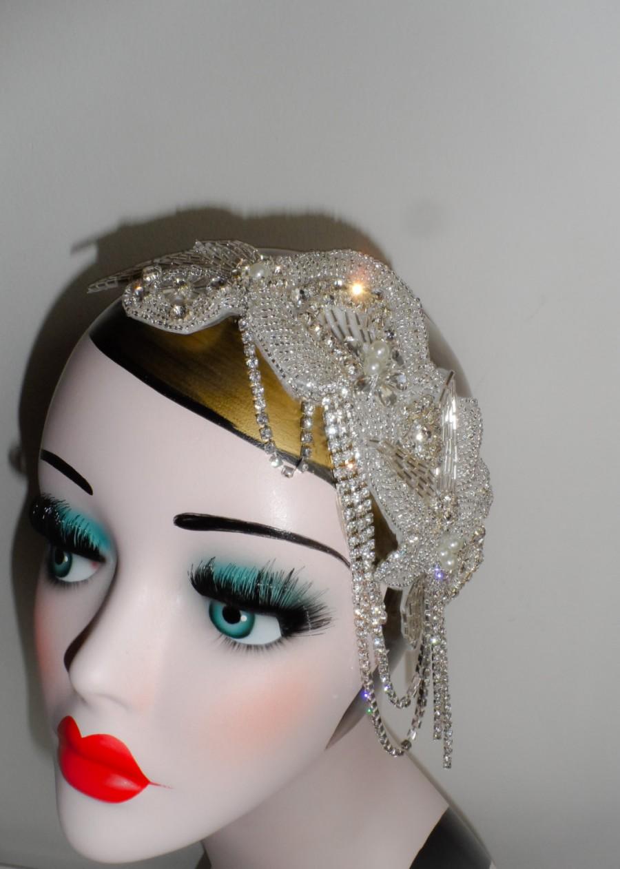 زفاف - Roaring 20s style the great gatsby wedding ladies bridal birthday headdress headpiece headband summer party jazz age