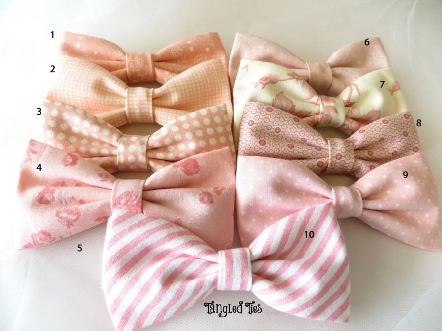 Mariage - Blush Wedding Bow Ties, Mix and Match Coordinated Custom Wedding Bow Ties, Blush Bow Ties, Petal Bow Tie