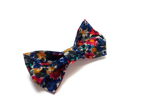 Hochzeit - ditzy bow tie wedding bowtie multicolored navy blue red yellow green blosom brothers matching piece daddy and son ties papa et fils cravate