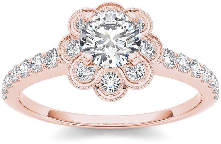 زفاف - MODERN BRIDE 1 1/4 CT. T.W. Diamond 14K Rose Gold Engagement Ring
