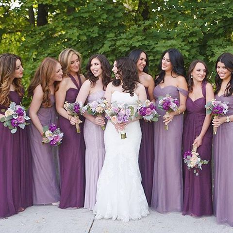 زفاف - Jenny Yoo On Instagram: “Gorgeous Bridal Party In A Mix Of Raisin   Lilac Willow  And Annabelle  Dresses 
