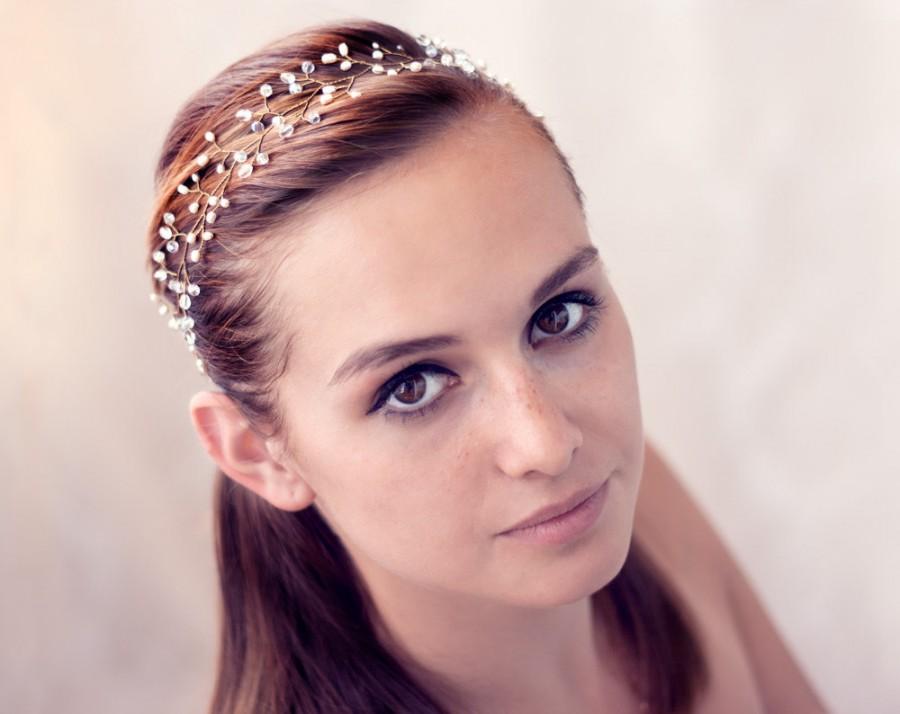 Mariage - 12_Wedding hairband, Bridal headpiece gold, Hairband wedding, Bridal hairband, Hair accessories, Hairband, Headband bride, Crowns and tiaras