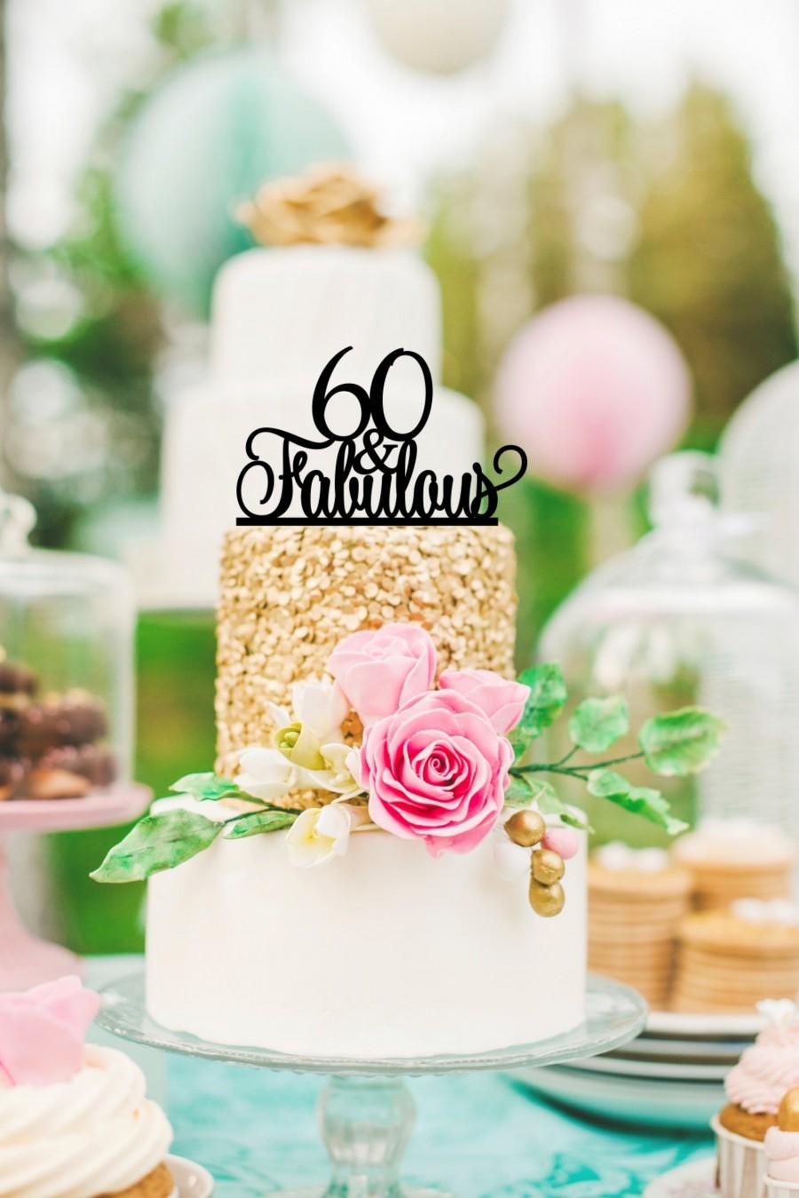 زفاف - Original 60 and Fabulous 60th Birthday Cake Topper