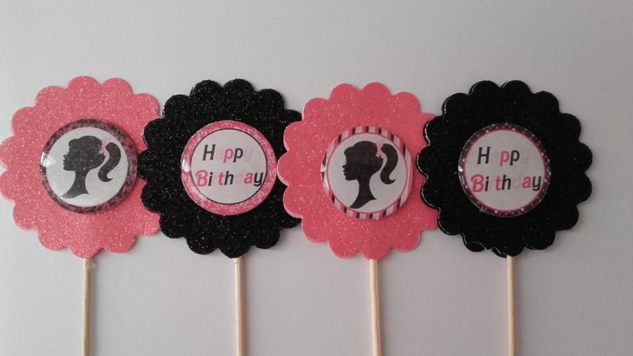 Свадьба - Cupcake Topper, Pony Tail Girl, Fashion Doll, Cake Topper, Party Favor, Cupcake Topper, Birthday Toppers, Double Sided Toppers,Decoration