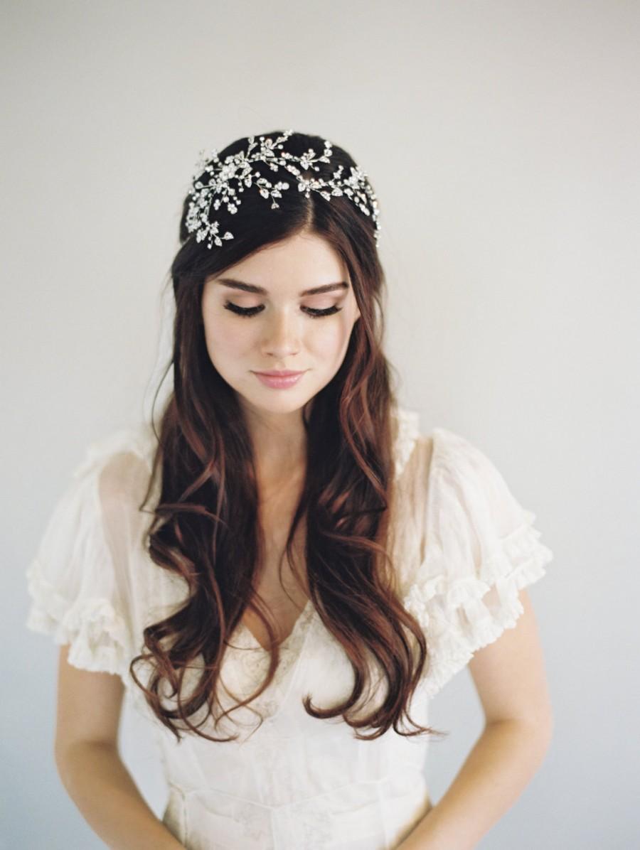 Mariage - Bridal Headband, Starburst Hair Piece, Bridal Hair Piece, Silver Gilded Hair Band, Swarovski Crystal, Hair Jewelry, Bridal Accessory, 1604